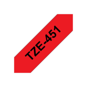 Brother | TZe-451 Laminated Tape | Black On Red | TZe | 8 m | 2.4 cm - Image 11