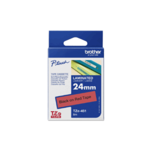 Brother | TZe-451 Laminated Tape | Black On Red | TZe | 8 m | 2.4 cm - Image 13