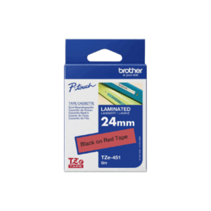 Brother | TZe-451 Laminated Tape | Black On Red | TZe | 8 m | 2.4 cm - Image 5