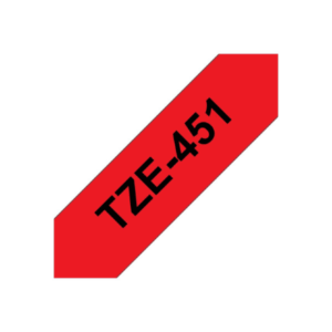 Brother | TZe-451 Laminated Tape | Black On Red | TZe | 8 m | 2.4 cm - Image 8