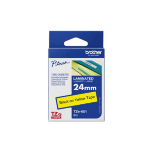 Brother | TZe-651 Laminated Tape | Black On Yellow | TZe | 8 m | 2.4 cm - Image 13