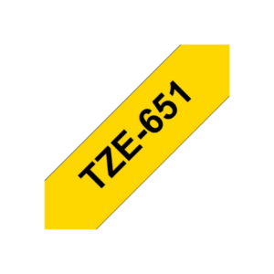 Brother | TZe-651 Laminated Tape | Black On Yellow | TZe | 8 m | 2.4 cm - Image 2