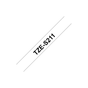Brother | TZe-S211 Strong Adhesive Laminated Tape | Black on White | TZe | 8 m | 6 cm - Image 3