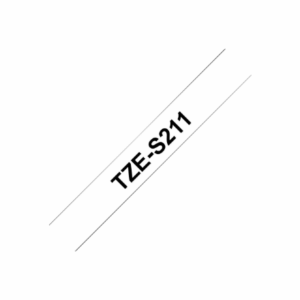 Brother | TZe-S211 Strong Adhesive Laminated Tape | Black on White | TZe | 8 m | 6 cm - Image 5