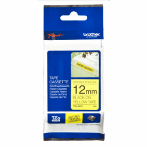 Brother | TZe-S631 Strong Adhesive Laminated Tape | Black on Yellow | TZe | 8 m | 1.2 cm - Image 2