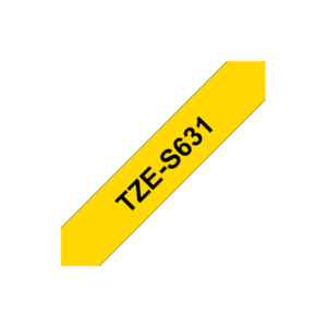 Brother | TZe-S631 Strong Adhesive Laminated Tape | Black on Yellow | TZe | 8 m | 1.2 cm - Image 3