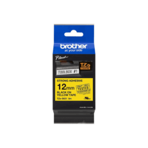 Brother | TZe-S631 Strong Adhesive Laminated Tape | Black on Yellow | TZe | 8 m | 1.2 cm - Image 4