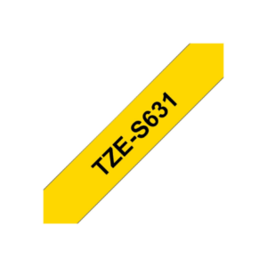 Brother | TZe-S631 Strong Adhesive Laminated Tape | Black on Yellow | TZe | 8 m | 1.2 cm - Image 5