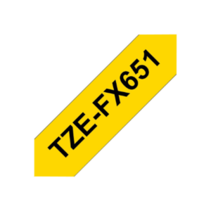 Brother | TZe-FX651 Flexible ID Laminated Tape | Black on Yellow | TZe | 8 m | 2.4 cm - Image 9