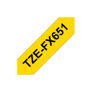 Brother | TZe-FX651 Flexible ID Laminated Tape | Black on Yellow | TZe | 8 m | 2.4 cm - Image 3