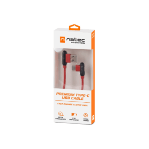 Natec Prati, Angled USB Type C to Type A Cable 1m, Red | Natec | Angled USB Type C to USB Type A | Prati | USB Type C | USB Type-A - Image 6