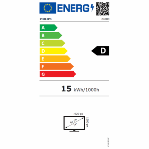 Philips | LCD Monitor with PowerSensor | 240B9/00 | 24.1 " | IPS | WUXGA | 16:10 | 75 Hz | 4 ms | 1920 x 1200 | 300 cd/m² | Headphone out | HDMI ports quantity 1 | Black - Image 5