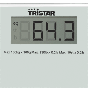Tristar | Bathroom scale | WG-2419 | Maximum weight (capacity) 150 kg | Accuracy 100 g | White - Image 4