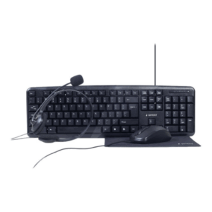 Gembird | 4-in-1 Multimedia office set | KBS-UO4-01 | Keyboard, Mouse, Pad and Headset Set | Wired | Mouse included | US | Black - Image 7