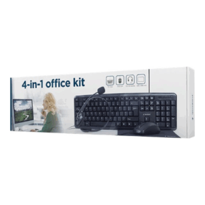 Gembird | 4-in-1 Multimedia office set | KBS-UO4-01 | Keyboard, Mouse, Pad and Headset Set | Wired | Mouse included | US | Black - Image 8