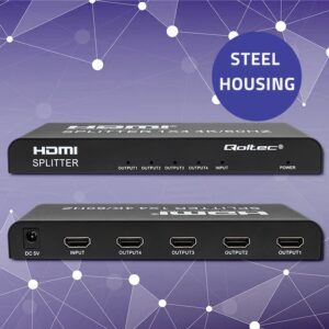 Qoltec 51799 Aktyvus HDMI skirstytuvas 4 x HDMI 4K x 2K | 6Gb/s | 60 Hz - Image 2