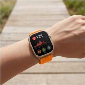 Tech-Protect NYLON Huawei Watch Fit 3 / 4 / 4 Pro / 5 / 5 Pro ORANŽINĖ - Image 4