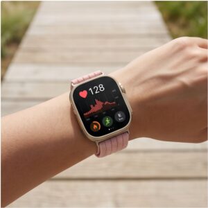 Tech-Protect NYLON Huawei Watch Fit 3 / 4 / 4 Pro / 5 / 5 Pro ŠVIESIAI ROŽINĖ - Image 4