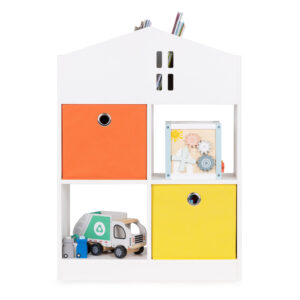 Medinė vaikiška spintelė-lentyna, lėlių namelis ir organizatorius su skyreliais, ECOTOYS - Image 5