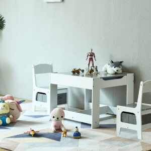 Medinių vaikiškų baldų komplektas: stalas su kreidine lenta + 2 kėdės ECOTOYS - Image 5