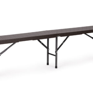 Maitinimo rinkinys su 180 cm banketiniu stalu ir 2 rotango suolais – Rudas, MultiGarden - Image 5