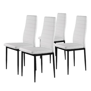 Eko odos kėdės svetainei ir valgomajam, 4 vienetų komplektas, baltos, ModernHome - Image 5