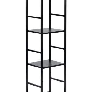 Moderni medinė lentyna, metalinis rėmas LOFT, 4 lentynos, juoda ModernHome - Image 5