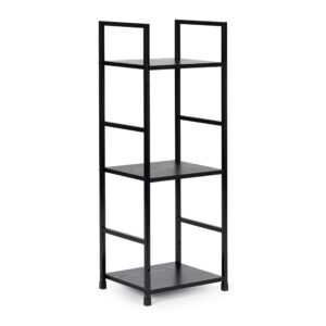Moderni medinė lentyna, metalinis rėmas LOFT, 3 lentynos, juoda ModernHome - Image 5