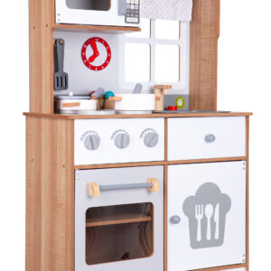 Medinė žaislinė virtuvėlė vaikams su papildomais priedais, ECOTOYS - Image 5
