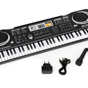 Vaikiškas pianinas su mikrofonu ir maitinimo šaltiniu - Image 5
