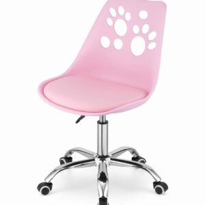 PRINT kėdė, rožinė dirbtinė oda, besisukanti, su chromuotu pagrindu - Image 5