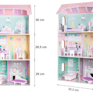 Medinis lėlių namas Jagodowa Residence Ecotoys - Image 5