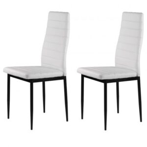 4 valgomojo kėdžių komplektas svetainei iš eko odos, ergonomiškas atlošas, baltos - Image 5