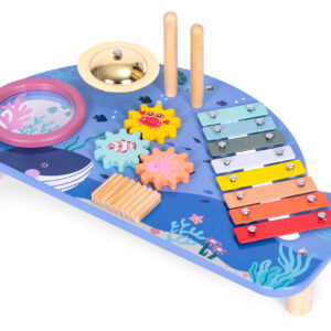 Muzikos instrumentų stalas su ksilofonu, cimbolais, tambūrine ir barškučiu, jūros tema ECOTOYS - Image 5