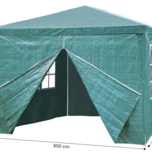 Sodo komercinė pavėsinė-palapinė, 3x3 m, 4 sienos, žalia, MultiGarden - Image 5