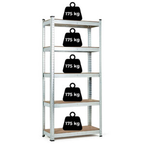 Sandėliavimo lentyna 180x90x40 cm, cinkuotas plienas, 5 lentynos, 875 kg talpa ModernHome - Image 5