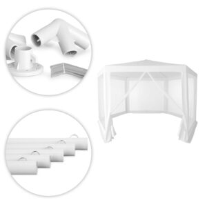 Sodo prekybinė palapinė 2x2x2 m su tinkleliu nuo uodų, balta MultiGarden - Image 5