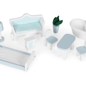 Lėlių namelis Alice – 3 aukštai, 4 kambariai, rinkinys su 9 baldais ECOTOYS - Image 5