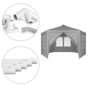 Sodo prekybinė palapinė pavėsinė 2x2x2 m su langais, pilka, MultiGarden - Image 5