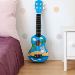 Vaikiška ukulelė, medinė, 4 nailoninės stygos su mediatoriumi ECOTOYS - Image 5
