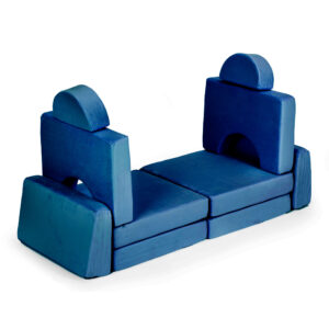 Sudedama modulinė sofa vaikams, didelė, 2 vietų, „pasidaryk pats“, 10 minkštų pagalvių – mėlyna ECOTOYS - Image 5