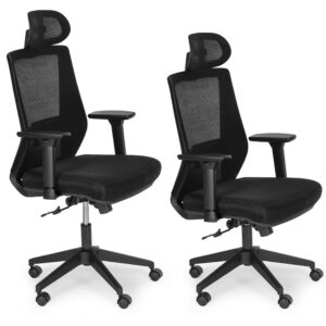 Ergonomiškas pasukamas biuro kėdė, reguliuojamo aukščio, juoda, ModernHome - Image 5