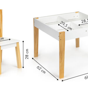 Stalas su dviem kėdėmis, vaikiškų baldų komplektas ECOTOYS - Image 5