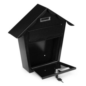 Ant sienos montuojama pašto dėžutė iš cinkuoto plieno, juoda ModernHome - Image 5