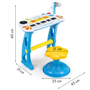 Klaviatūra vargonai pianinas su mikrofonu MP3 mėlynas - Image 5