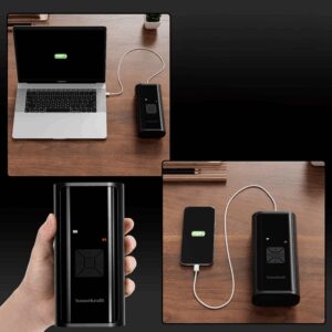Elektrinė dviračio pompa, padangų kompresorius, 6000mAh išorinė baterija, LED žibintuvėlis - Image 5