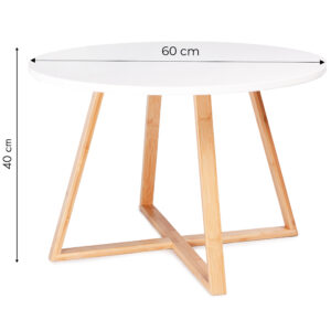 Modernus skandinaviško stiliaus kavos staliukas 60 cm bambukinis, ModernHome - Image 5