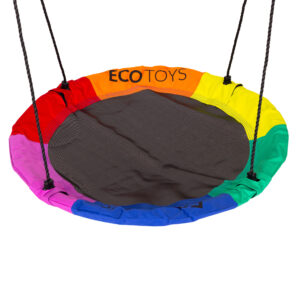 Vaikiškos sodo sūpynės 4-viename, gandro lizdas, krepšinio lankas su 2 kamuoliais, ECOTOYS - Image 5