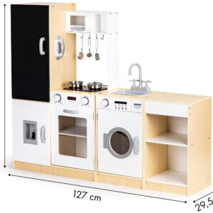 Medinė vaikiška virtuvėlė XXL lenta + LED ECOTOYS - Image 5