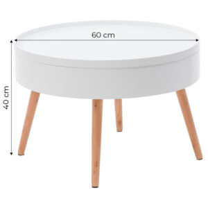 Apvalus kavos staliukas su daiktadėže, 60 cm - Image 5